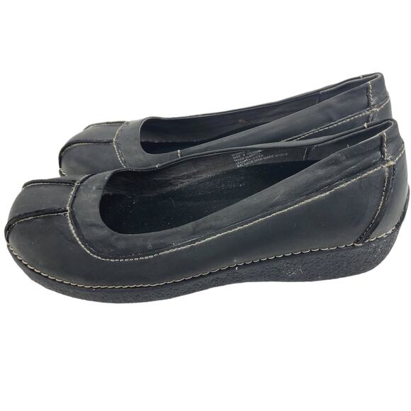 Duluth Trading Co Andina Skimmer Black Leather Slip On Shoe Women's 9 Medium - Picture 3 of 9